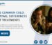 Man experiencing Flu vs Common Cold symptoms sitting in bed with tissues and thermometer
