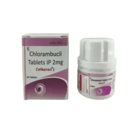 Celkeran 2 mg Tablet box with Chlorambucil tablets