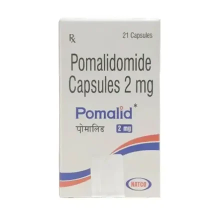 Pomalid 2 mg capsule (Pomalidomide) medicine in a blister pack, used for cancer treatment
