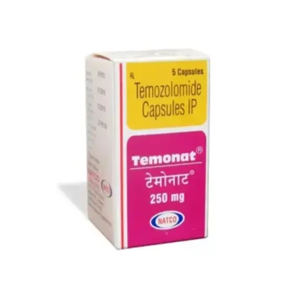 Temonat 250 mg Capsule Temozolomide chemotherapy medicine packaging